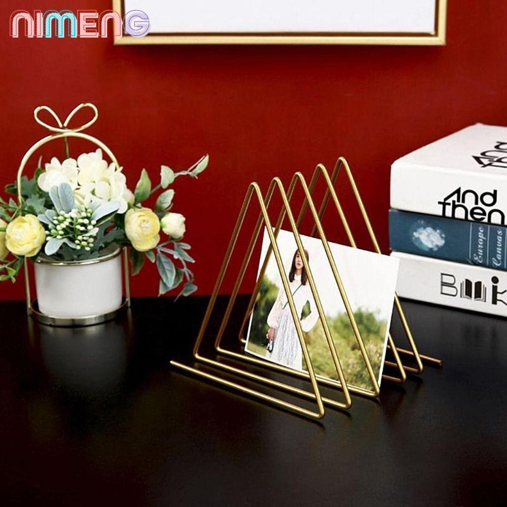 Nimeng ที่เก็บแผ่นเสียงไวนิล ชั้นวางหนังสือ โลหะ ชั้นวางแผ่นเสียง ทรงสามเหลี่ยม สไตล์โมเดิร์น สําหรับตกแต่งบ้าน