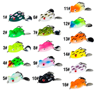 เหยื่อตกปลาปลอม รูปกบ 3D ขนาดเล็ก 4 กรัม 3.5 ซม. 16 สี 1 ชิ้น