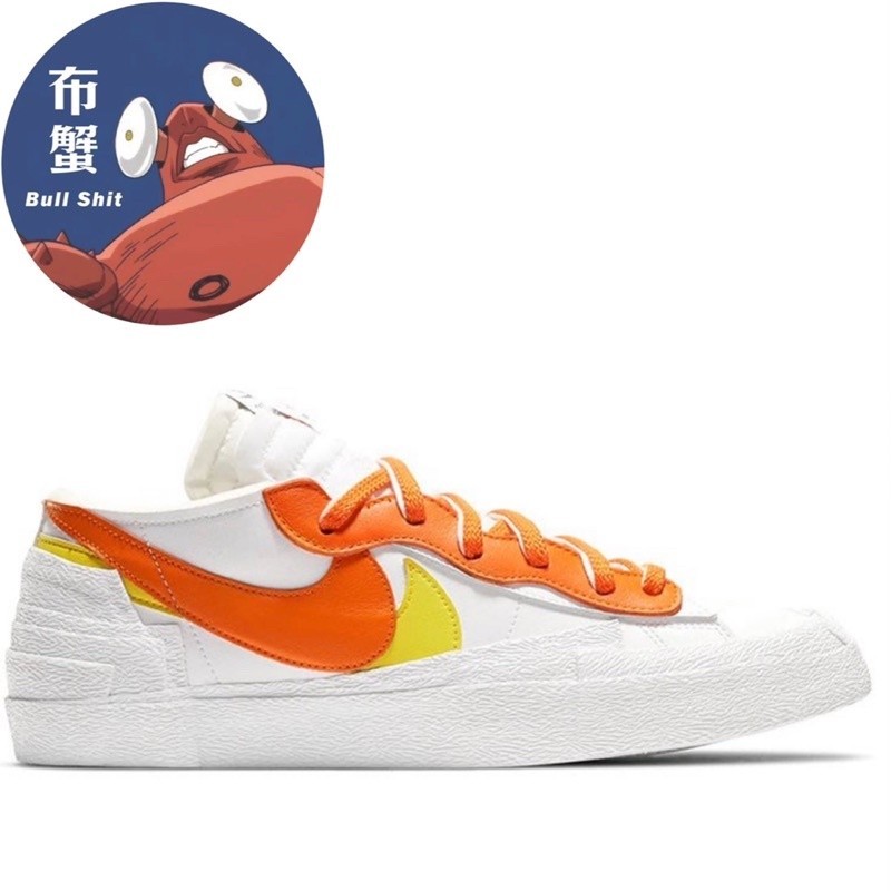 Sacai x Nike Blazer Low Magma Orange Joint White Orange Deconstruction DD1877-100 คุณภาพสูง