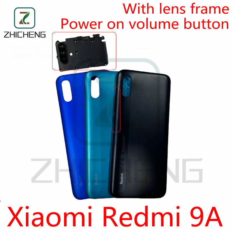 เคสแบตเตอรี่ด้านหลัง พร้อมเลนส์กล้อง และปุ่มปรับระดับเสียง สําหรับ XIAOMI Redmi 9A