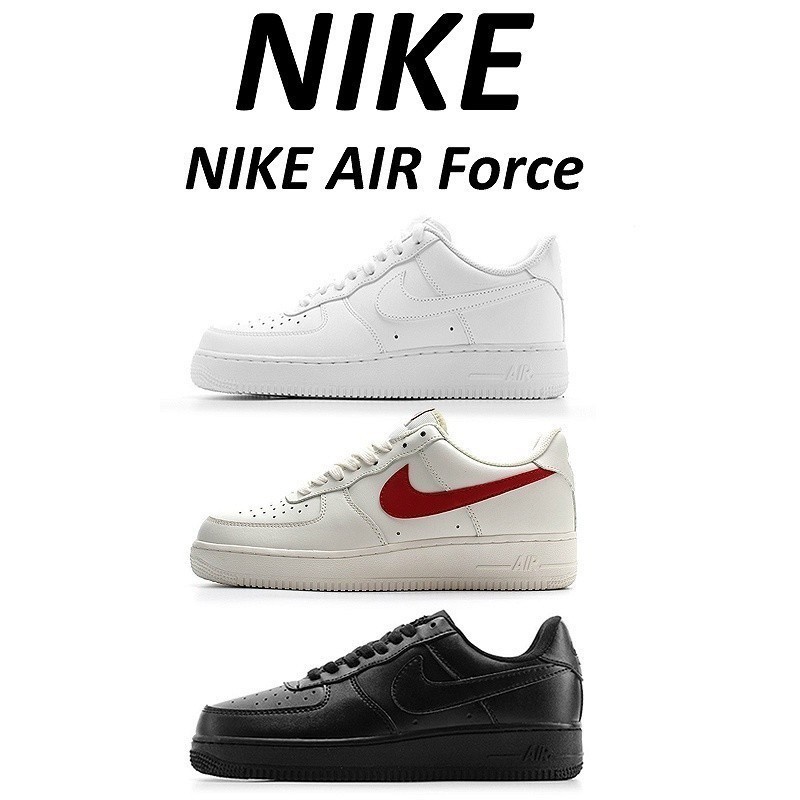 ✅(พร้อมส่ง) Nike Air Force 1 Classic รองเท้าผ้าใบลําลอง สําหรับผู้ชาย ผู้หญิง สีดํา สีขาว สีแดง