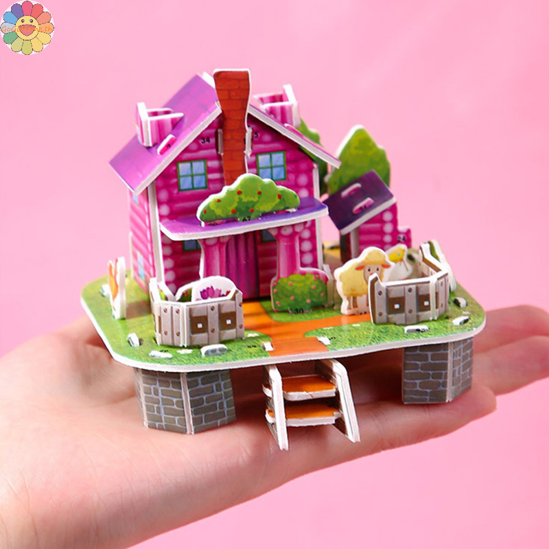 Gogo 1PC ของขวัญสําหรับเด ็ ก 3D สามมิติอาคารปริศนาของเล ่ น DIY Handmade กระดาษปริศนาบล ็ อกอาคารของเล ่ นเพื ่ อการศึกษา TH