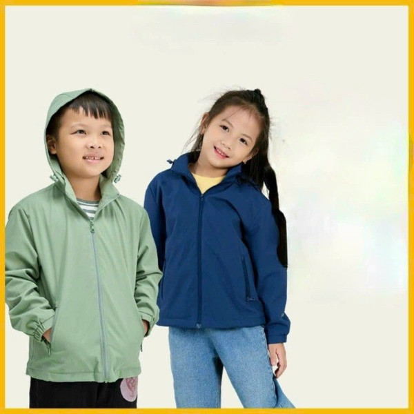 เสื้อกันลมสําหรับเด็กพร้อมเคลือบนาโนกันน้ําและกันลมคุณภาพสูง 2 ชั้น เสื้อกันลมแฟชั่นสําหรับเด็กในรูปแบบ 15-35 กก