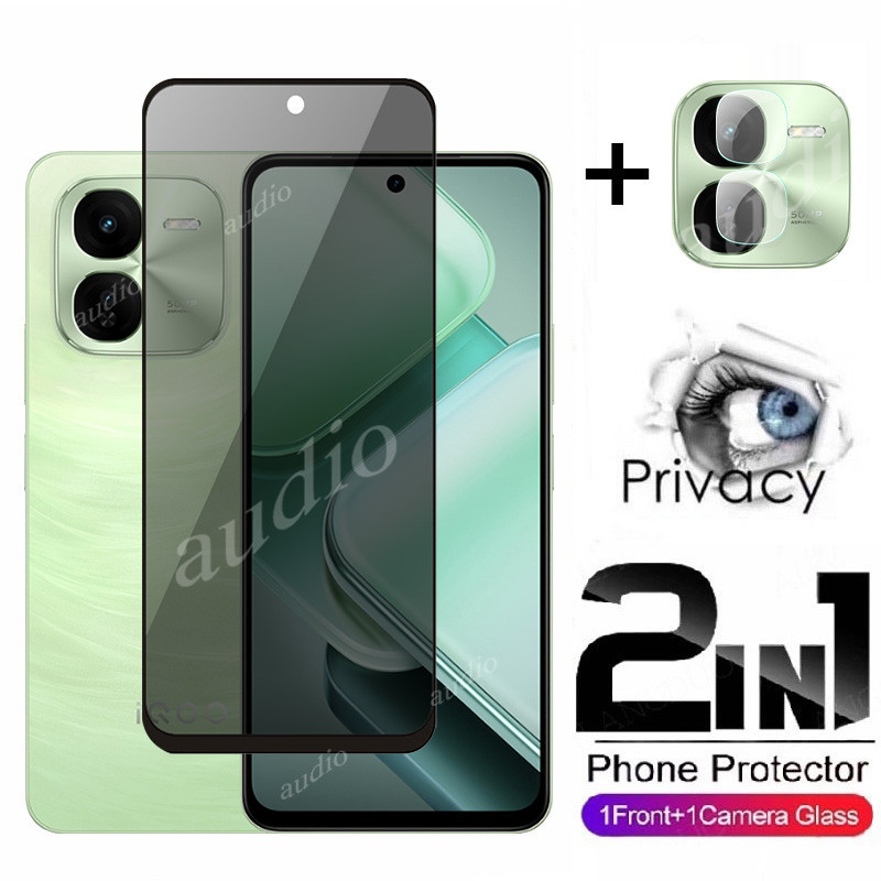 2in1 ฟิล์มกระจกนิรภัยกันรอยหน้าจอ พร้อมเลนส์กล้อง เพื่อความเป็นส่วนตัว สําหรับ IQOO z9X z9 5G 2024 I