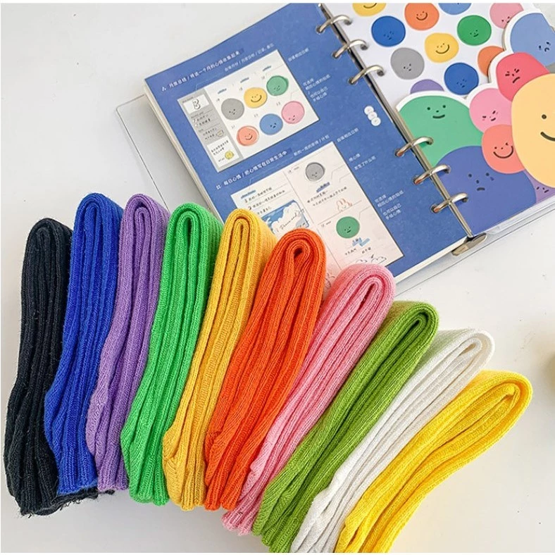 ถุงเท้าเด็กข้อยาว ไม่มีส้น สำหรับเด็ก 3-8 ขวบ สีพื้น หลากสี ใส่สบาย พร้อมส่งจากไทย [BBSock] thumbnail 4