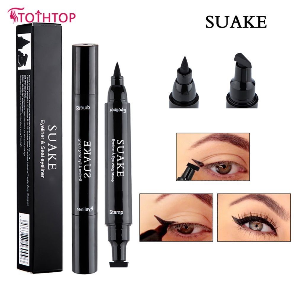 Suake 2 In 1 Eyeliner Sealed Eyeliner กันน้ำขนาดใหญ่หัวอายไลเนอร์ปากกา [TOP]
