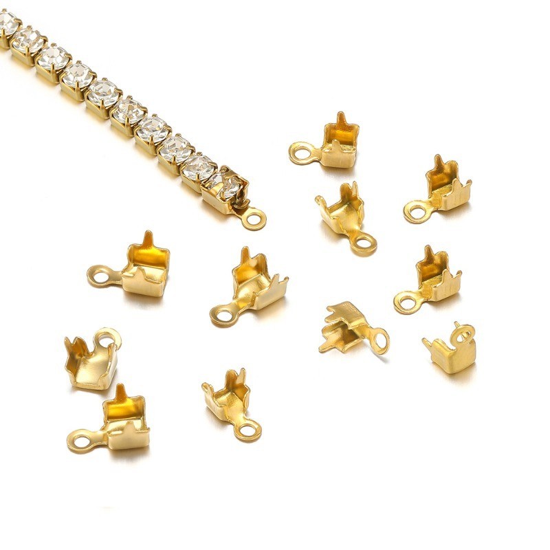 50pcs/pack สแตนเลส 18k หัวเข ็ มขัดเครื ่ องประดับอุปกรณ ์ เสริมปรับหัวเข ็ มขัดเสื ้ อผ ้ าสร ้ อยคอ DIY หัวเข ็ มขัดอุปกรณ ์ เสริมหัวเข ็ มขัดตําแหน ่ งลูกปัดตกแต ่ ง