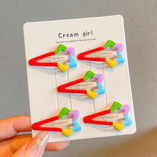 1 ชิ ้ นสายรุ ้ งสีเด ็ กทารกเด ็ ก Hairpin Duckbill คลิปผม Bangs Headwear อุปกรณ ์ เสริม