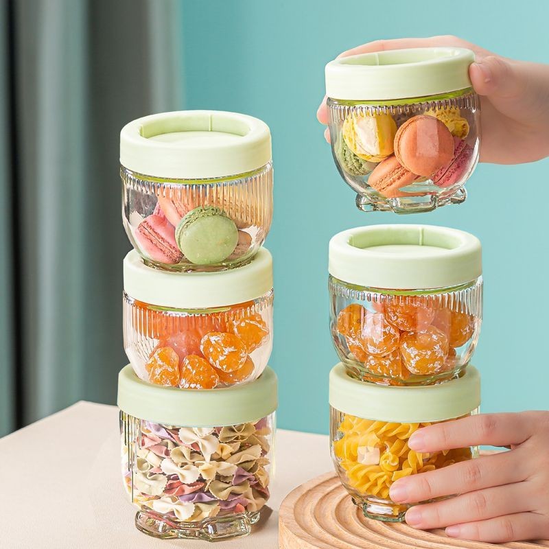 แบบพกพาฝาปิด Cat Claw แก ้ ว Jar Storage Jar ปิดผนึก Jar ทั ้ งเมล ็ ดผลไม ้ แห ้ ง Jar