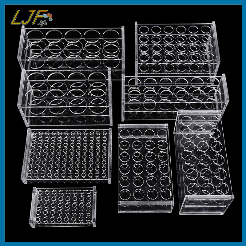 Ljf พลาสติก Clear Centrifugal Test ท ่ อ Rack ผู ้ ถือโรงเรียน Supply Lab อุปกรณ ์ Centrifuge Tube Rack Test Tube Rack 8 10 12 18 24 40 48 96 หลุมเส ้ นผ ่ านศูนย ์ กลางที ่ แตกต ่ างกัน TH