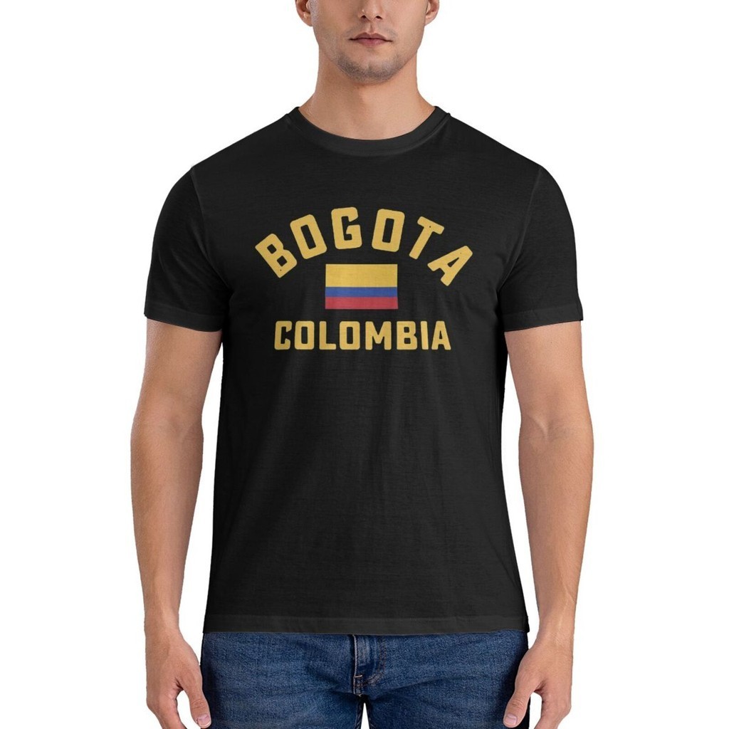 ฟิตเนส Bogota Colombia Flag Diy Tshirt Mans แฟชั่นพิมพ์