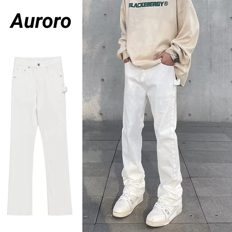 กางเกงยีนส ์ ขาตั ้ งสูง กางเกงยีนส ์ เด ็ กผู ้ ชาย Street Fashion Street Street กางเกงยีนส ์ unisex กางเกงยีนส ์ ยืนผู ้ ชายกางเกงยีนส ์ สีขาวธรรมดาเกาหลีกางเกงยีนส ์ ผู ้ ชาย