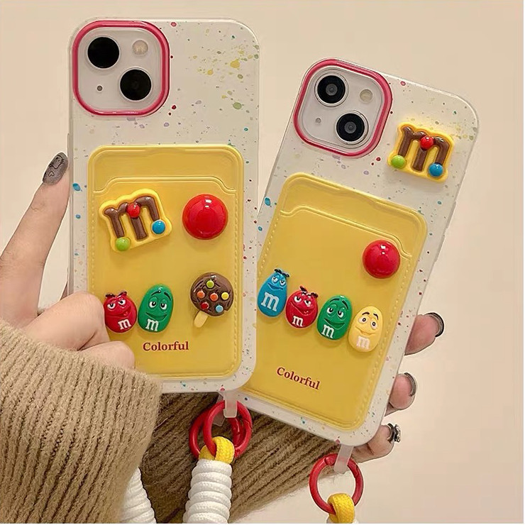 สนุกการ์ตูน 3D MMBean Card กระเป๋าเหมาะสําหรับ Apple 15 เคสโทรศัพท์สายรัดข้อมือ IPhone 14 Promax ใหม่ 12 ส่วนบุคคล 11 ผู้หญิง 13 Pro ซิลิโคน 15 Pro เต็มกระเป๋า Anti Drop เคสโทรศัพท์