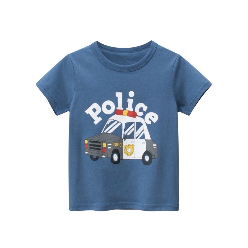 t shirt ❤️9812 27kids เสื้อยืดเด็ก รถ รถตำรวจ