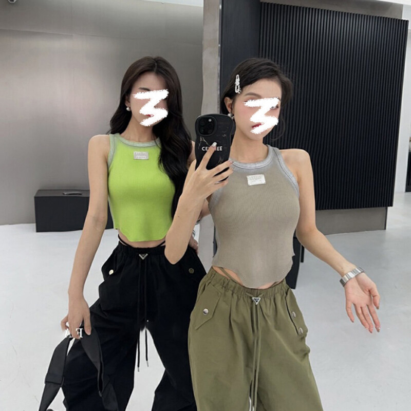 Gakki เสื้อกล้ามไหมพรมสายเดี่ยวแขนกุดถักนิตติ้งขนาดพลัสสวมใส่ข้างในผู้หญิง 80061-12#