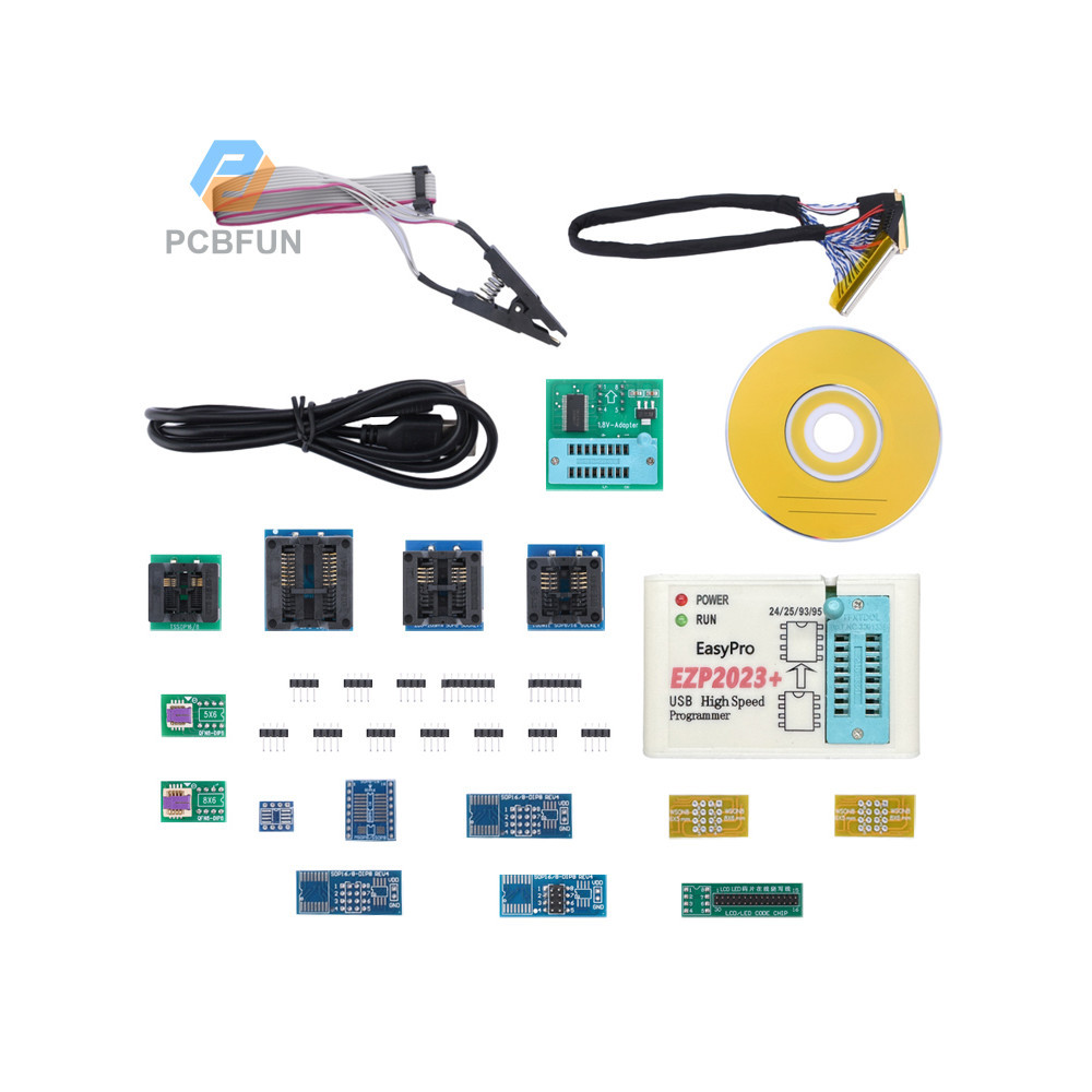Pcbfun Ezp2023 + ความเร ็ วสูง Spi Flash Programmer Usb 2.0 พร ้ อม Sop8 Sop16-Dip8 ชิปอะแดปเตอร ์