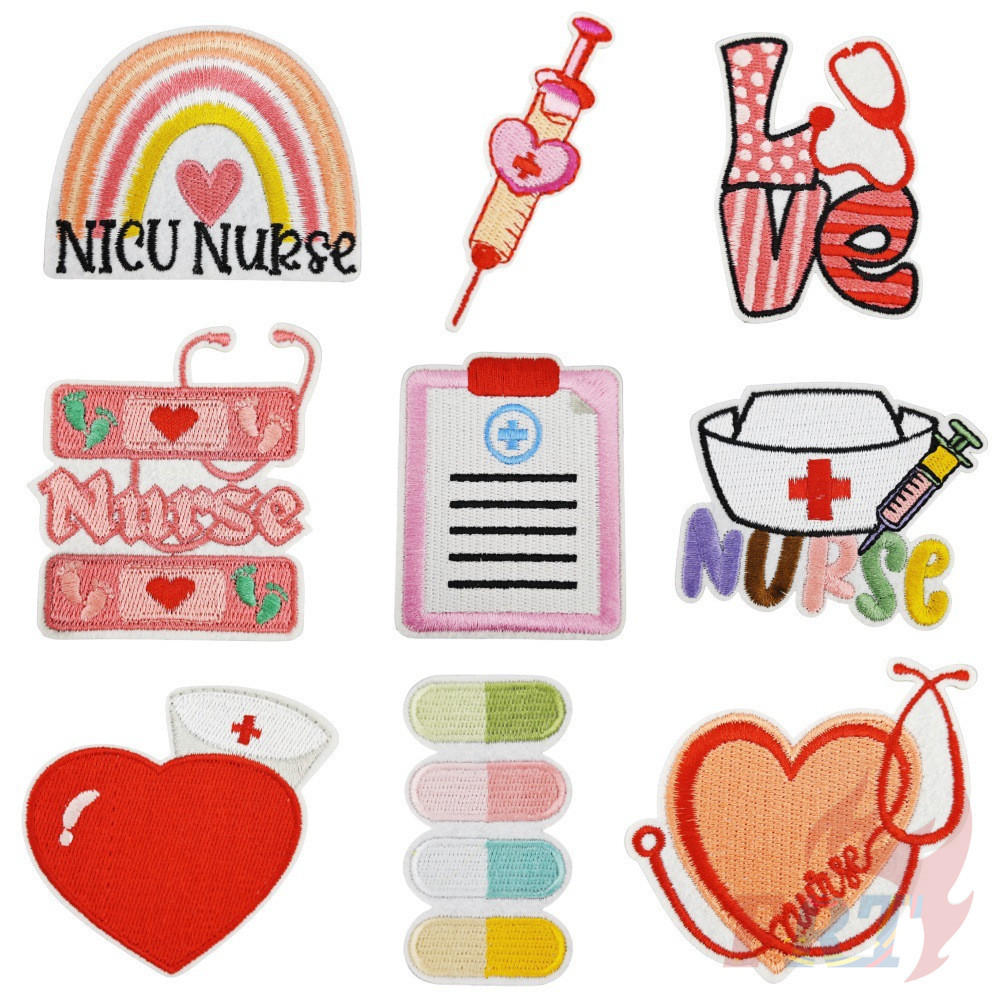 1ชิ้น Be A Nurse - แผ่นแปะรีดวันพยาบาลสากล Diy เหล็กพยาบาลสีชมพูบนเย็บป้ายแพทช์ตกแต่งผ้า