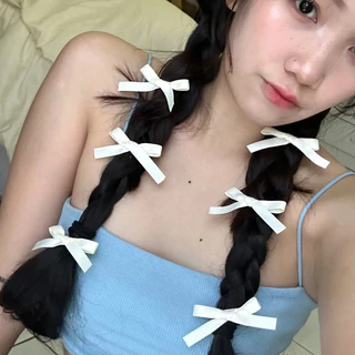 8pcs ริบบิ้นผ้าไหมสีสันสดใสบางคลิป - INS กิ๊บติดผมกุทัณฑ์น่ารัก - แฟชั่น Elegent ริบบิ้นโบว์ Hairpin - Y2K สาวหวาน Headwear