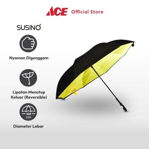 Ace Susino 109 ซม. ร่มกลับด้านได้ Travel Shade เครื่องมือกันฝน