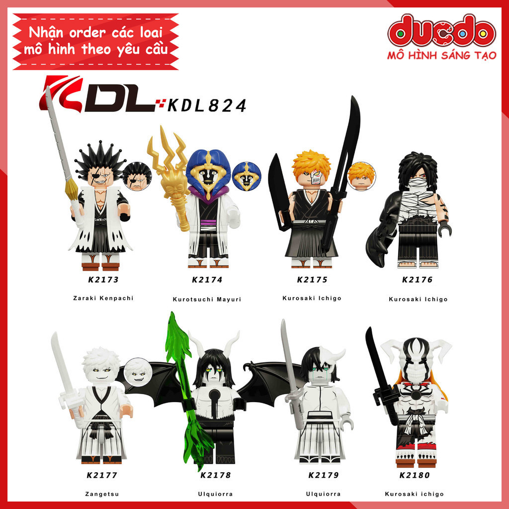 Minifigures ตัวละครอนิเมะ Bleach Mission of Death Ichigo Renjin Gin - มินิปริศนาประกอบของเล่นรุ่น KD
