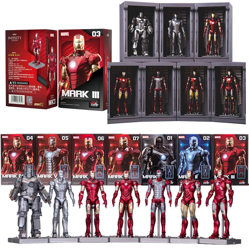 Zd ของเล ่ น Ironman Marvel Action Figure 4 นิ ้ ว Iron Man Gnaku Mark 7 Miniature Collectible ชุดตัวเลขของขวัญวันเกิด