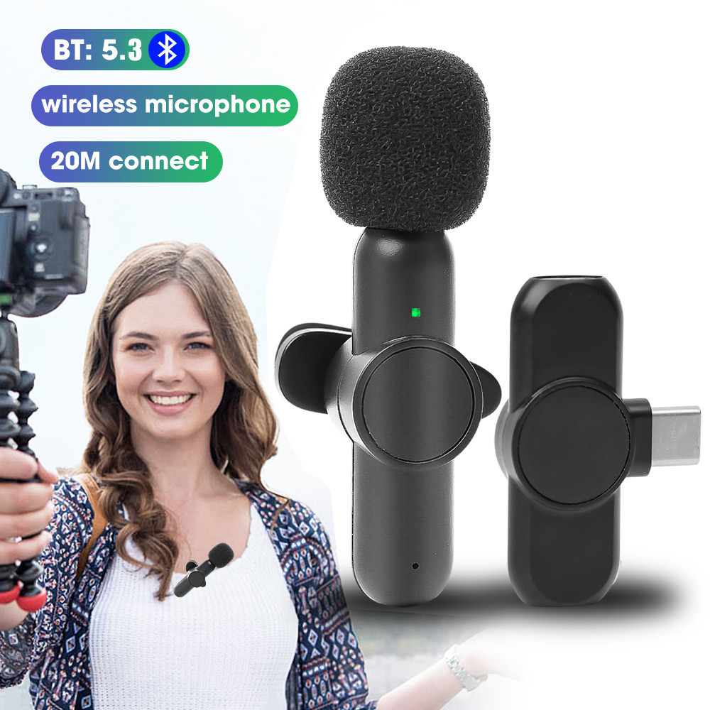 ไมโครโฟนไร ้ สาย K3 - Mini Collar Clip Type - 2 in 1 Mini Bluetooth 5.3 ไมโครโฟน - แบบพกพาสําหรับการ