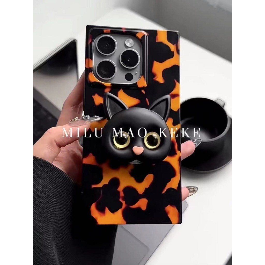 ขาตั้งลายเสือดาวที่สร้างสรรค์และเป็นส่วนตัวเคสโทรศัพท์ Apple 11/12/13/14/15/pro/max/promax/plus เคสป้องกันการตกแบบเต็มแพ็คเกจ
