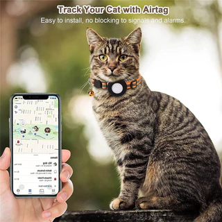 ปลอกคอสะท้อนแสงแมว/สุนัขพร้อมฝาครอบป้องกันซิลิโคน Airtag ปลอกคอสามารถติดตั้งตัวระบุตําแหน่งป้องกันการสูญหายเมื่อออกไป (ไม่รวมตู้)