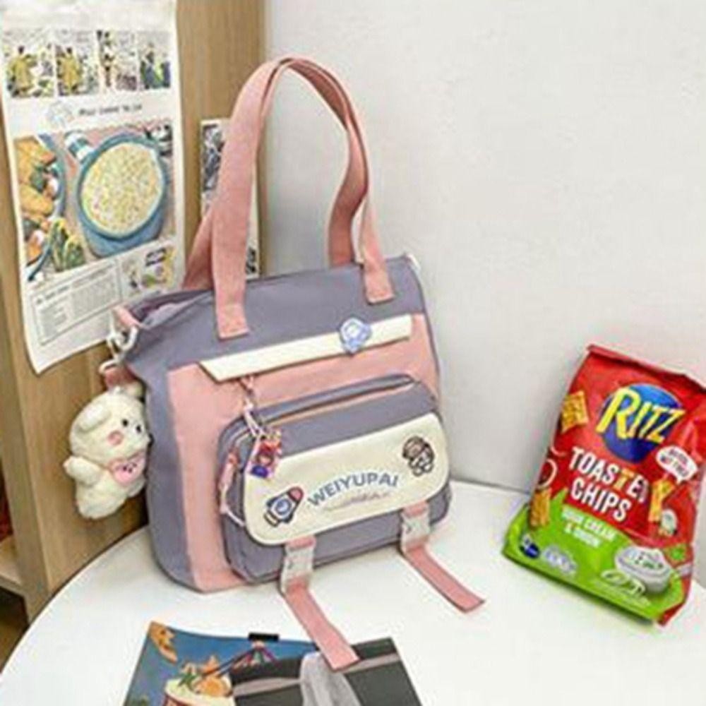 Jeremy1 กระเป๋านักเรียนนักเรียน, Ins Multi Pockets กระเป๋าสะพายเด็กผู้หญิง,แบบพกพาความจุขนาดใหญ่ Candy Color Bear กระเป๋าเป้โรงเรียนมัธยมสาว