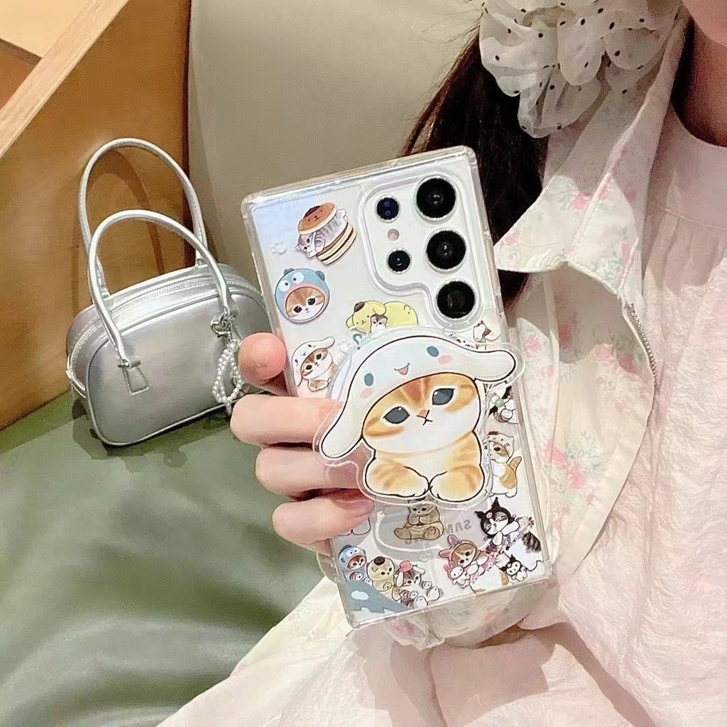 น ่ ารักการ ์ ตูนแมวโทรศัพท ์ สําหรับ Samsung s22 s22plus ultra กรณี Girly S23 S23Plus s23fe s24 s24plus s24ultra ปกหลัง