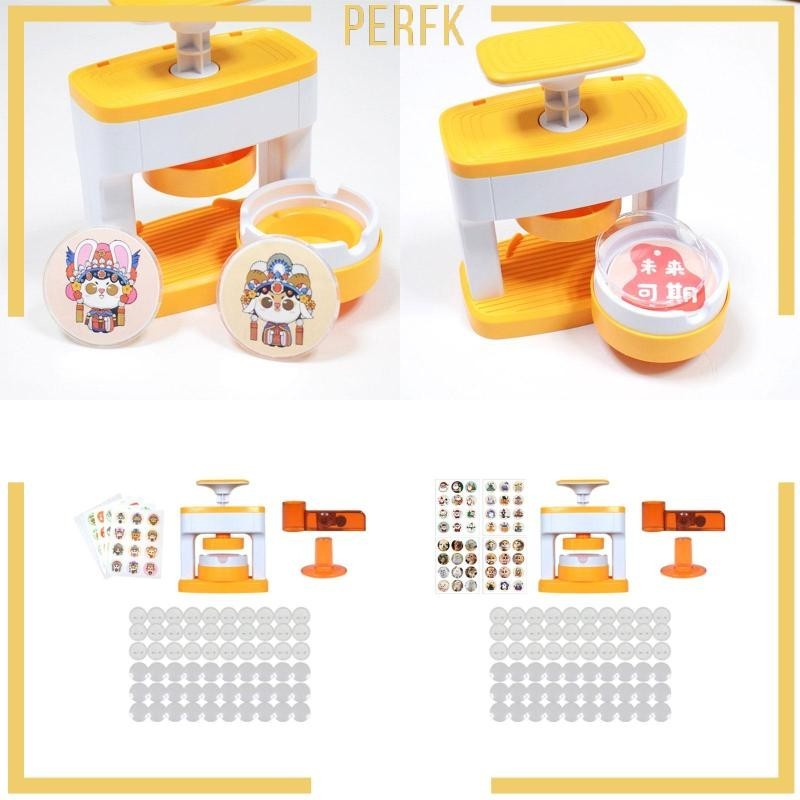 [Perfk] DIY Pin Button Maker Decor เข็มกลัด Pin Making Machine สําหรับเด็กพวงกุญแจ