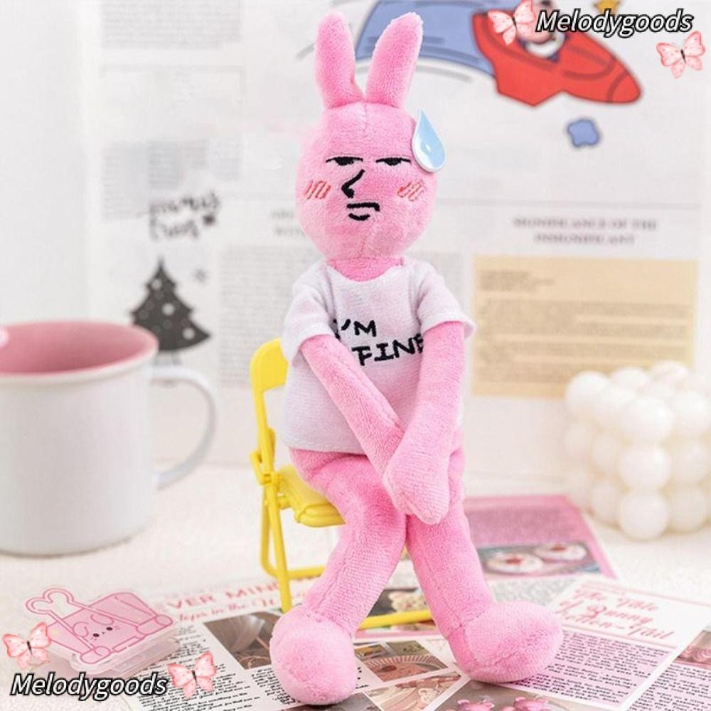Melodg My Friends Rabbit Plush Doll, ตลก Expression Bookbag Decor ตุ ๊ กตายัดไส ้ Doll, น ่ ารัก Fluffy เปลี ่ ยน Dressing เกมตุ ๊ กตาสีชมพู Handmade เสื ้ อผ ้ าเด ็ ก