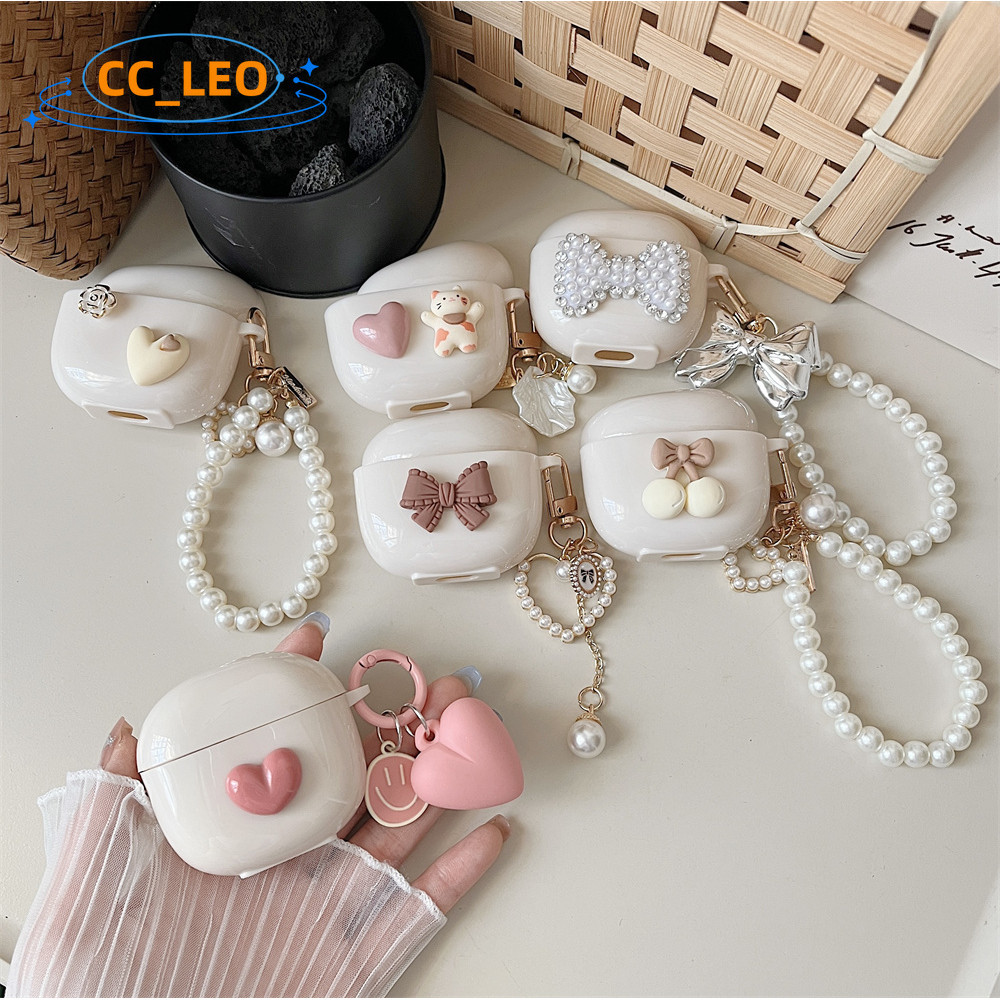 For Honor Earbuds X6 Case Cute Bow Tie Bracelet Compatible With Honor Earbuds X6 Silicone Soft Case 