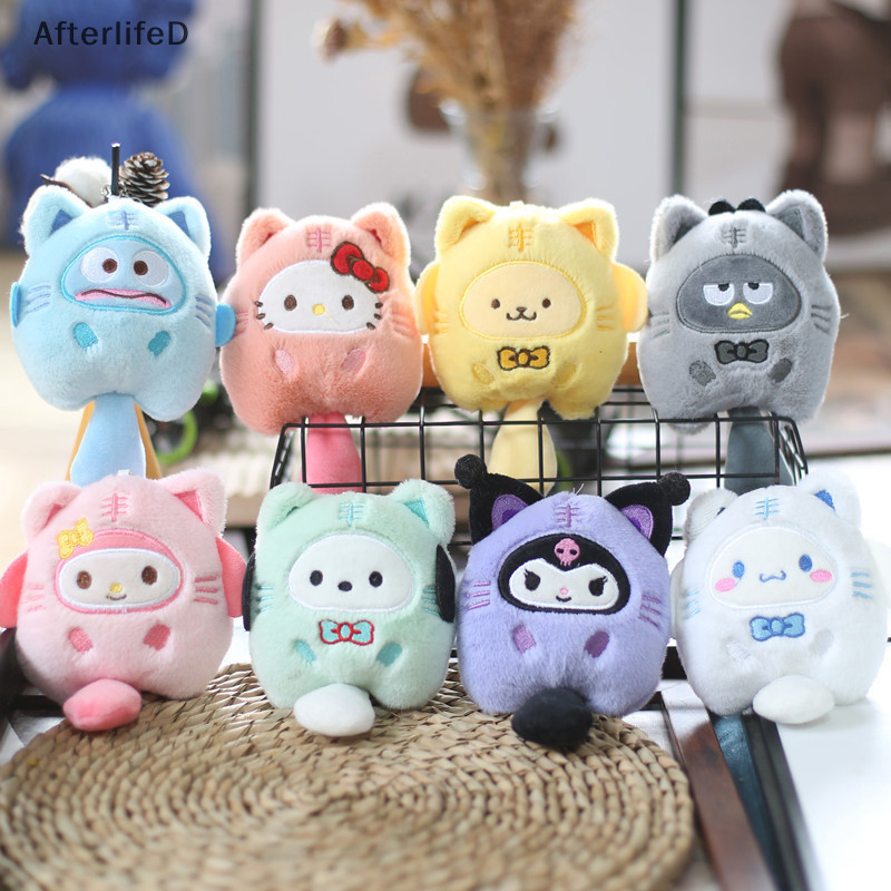 Af Sanrio Kuromi ตุ๊กตาสัตว์พวงกุญแจ Little Tiger Kuromi My Melody Cinnamoroll ตุ๊กตาของเล่นจี้ Pom Pom Purin น่ารัก lmage ตุ๊กตา A