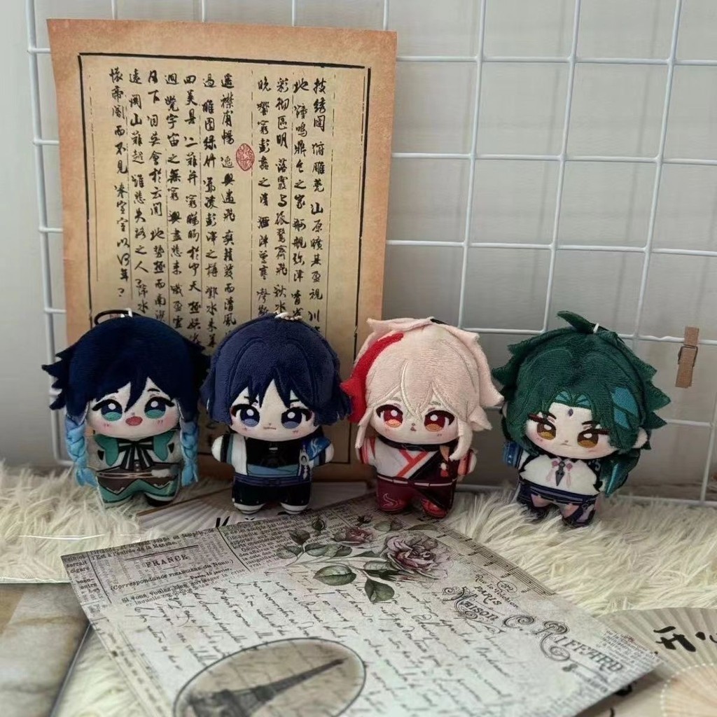 Genshin Impact Cotton Doll 10 ซม.Xiao Venti Plush จี้อะนิเมะเกมอุปกรณ์ต่อพ่วงของขวัญวันเกิด