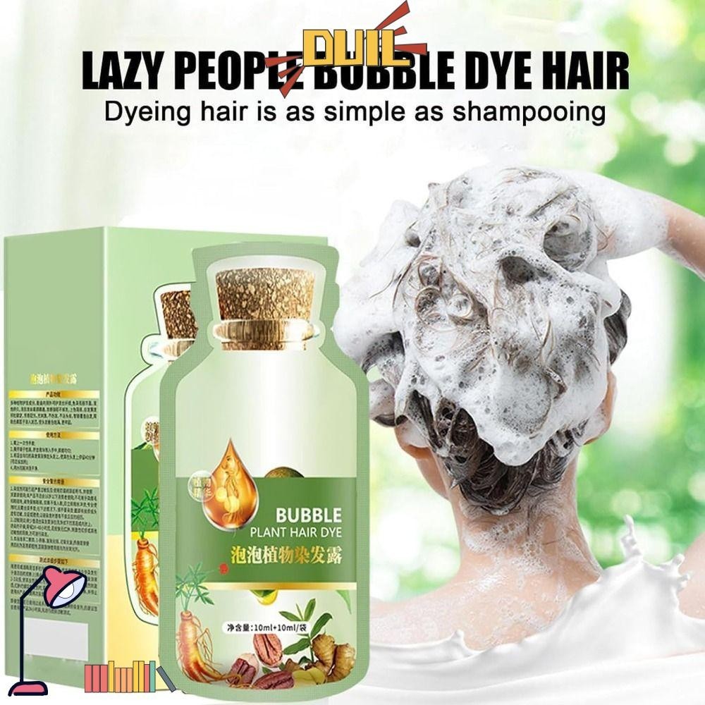 Duilian Bubble Hair Dye, No Stimulating Hair Color Shampoo, Safe Long-lasting Easy To Wash Hair Coloring Shampoo Women