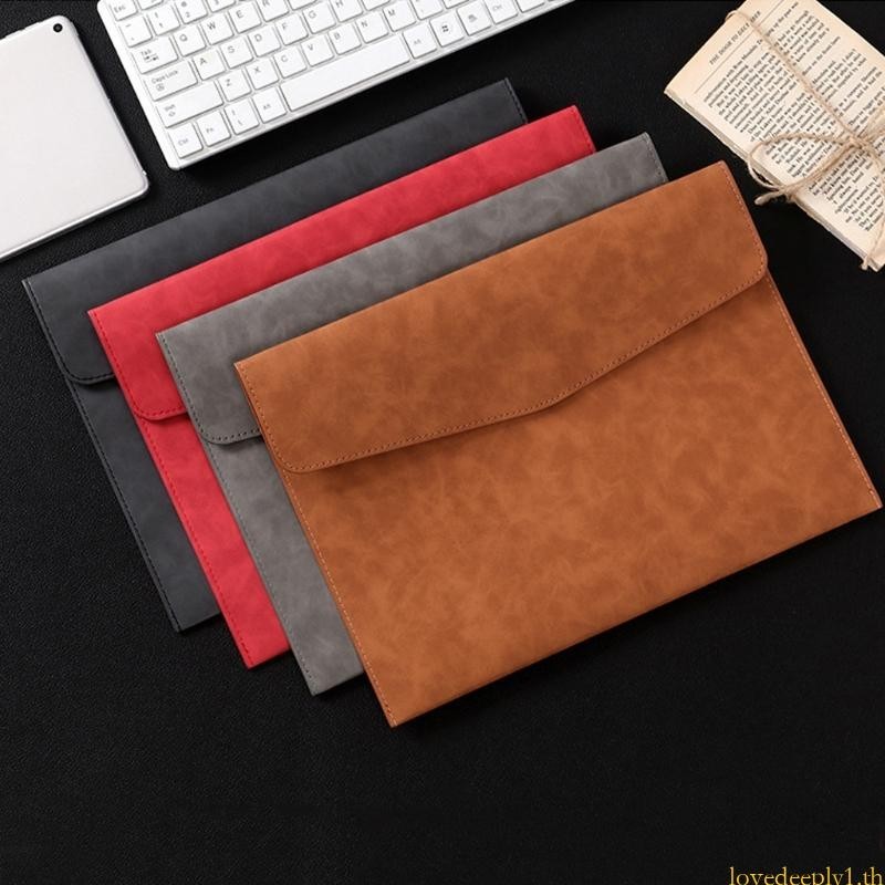 Love Simplicity Leather Document Bag with Magnetic Lock for Carrying Paper Files