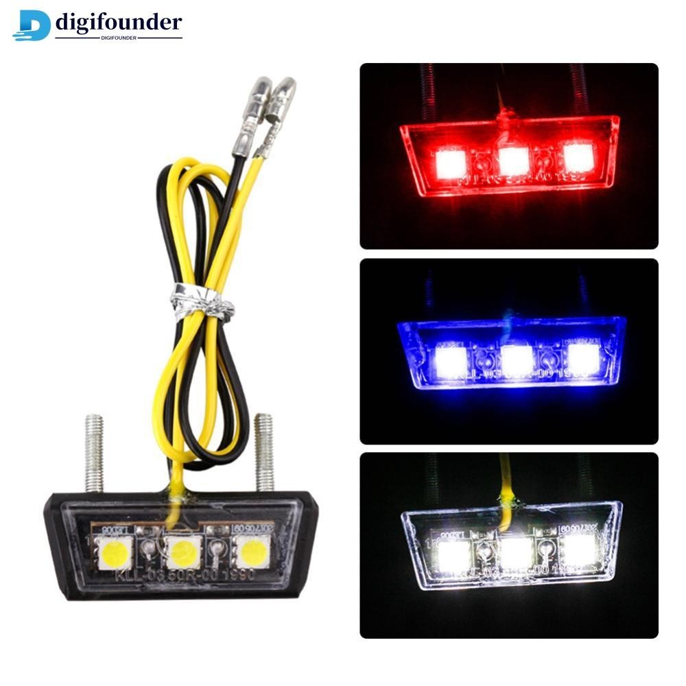 Digifounder 1 PC ป้ายทะเบียนรถจักรยานยนต์ LED 12V กันน้ํา ไฟท้ายไฟแสดงสถานะ ชิ้นส่วนรถมอเตอร์ไซด์ H8K3
