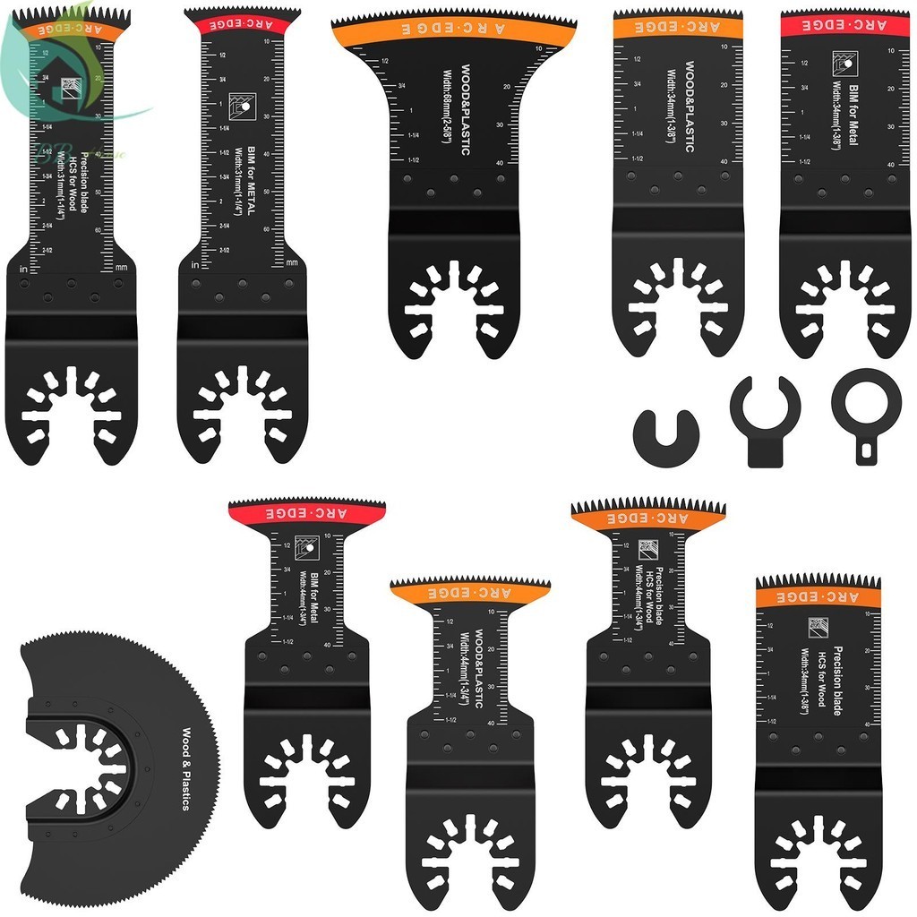 10 ชิ้น Oscillating ใบเลื่อย Bimetal Oscillating Multitool ใบมีดที่แม่นยําตัดกว้าง Arc ใบเลื่อยตรง SHOPQJC5543