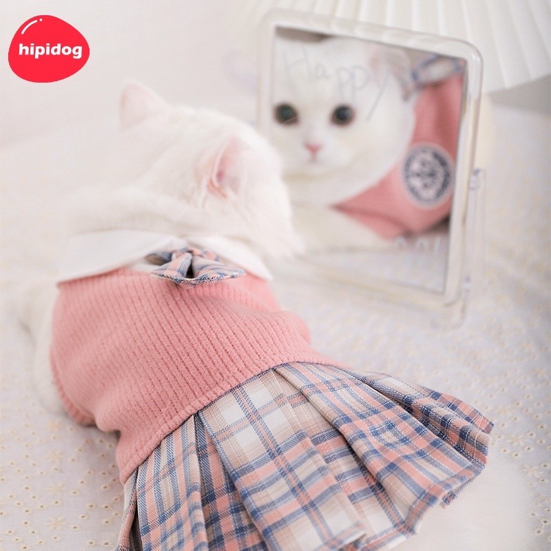 【Hipidog】Jk ชุดเดรสกระโปรง สําหรับสัตว์เลี้ยง สุนัข แมว