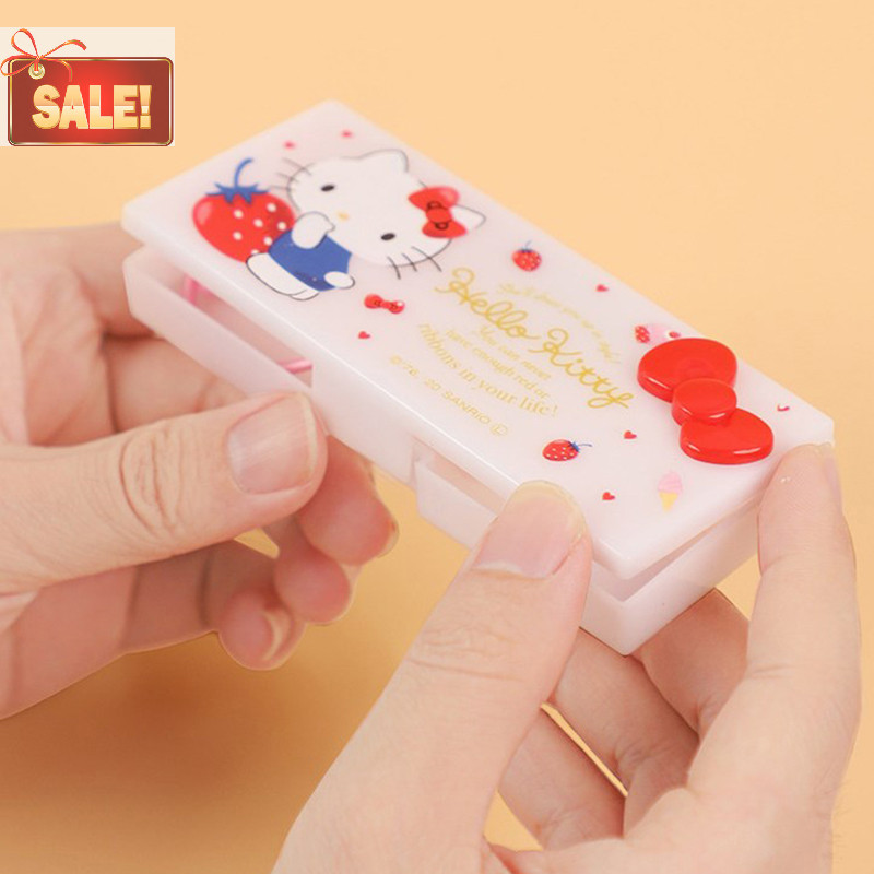Bl Kawaii Sanrios การ์ตูน Hello Kitty อะนิเมะ My Melody น่ารักสร้างสรรค์ทาสีเครื่องสําอางกันน้ําสําลีกล่องเก็บแบบพกพา A