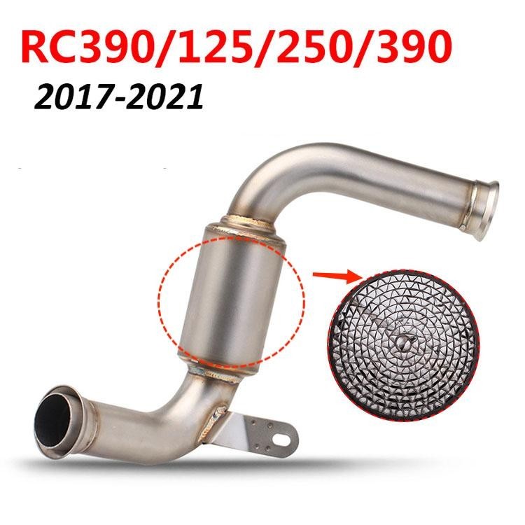 สแตนเลสรถจักรยานยนต์ไอเสีย Midipe พร้อม Catalyst สําหรับ KTM DUKE 250 390 RC390 2017-2021 กลาง Link 
