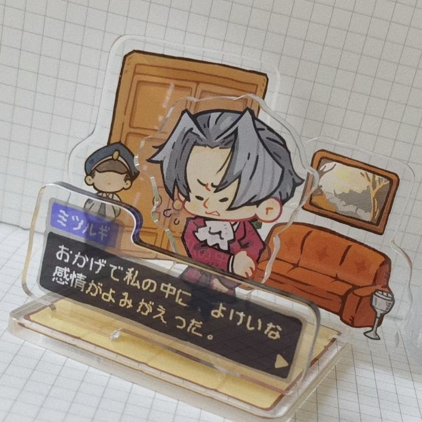 Gyakuten Saiban ขาตั ้ งอะคริลิค Mitsurugi Reiji รูป Ace ทนายความอะนิเมะสินค ้ าคอลเลกชัน Accesorios โต ๊ ะตกแต ่ งเครื ่ องประดับ