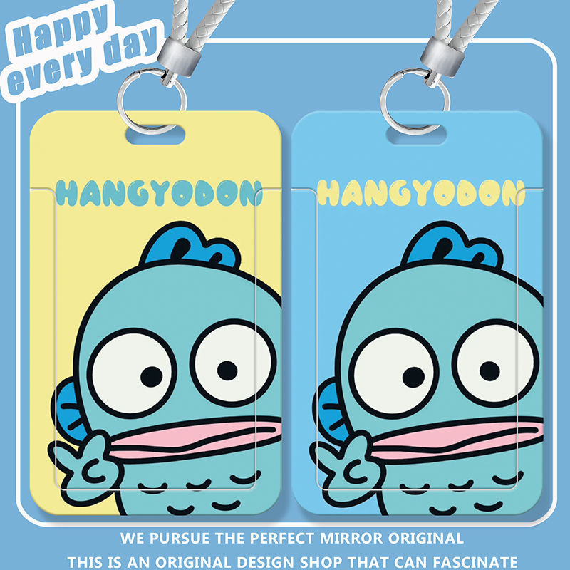 น ่ ารัก Sanrio Hangyodon รูปแบบผู ้ ถือบัตรเครดิตนักเรียน Badge Card กรณีสายรัดข ้ อมือ Office Identity อุปกรณ ์ เสริม
