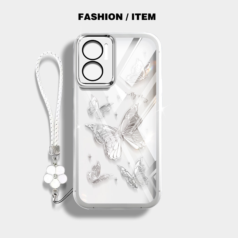 Ybd INSสไตล์เคสโทรศัพท์สําหรับRedmi 10 5G 2022 Redmi 10 Prime + 5G Redmi 11 Prime 5G Nicheผีเสื้อติดตั้งเลนส์ป้องกัน
