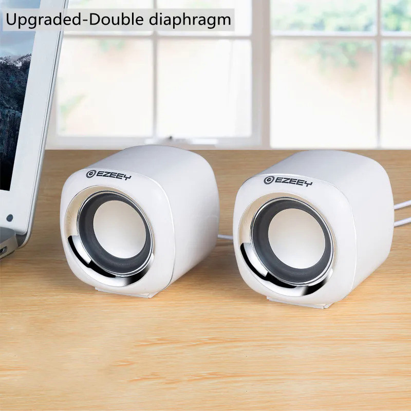 Hifi Mini Desktop แบบมีสาย USB คอมพิวเตอร์ลําโพงคู่สําหรับแล็ปท็อป PC Suround สเตอริโอซับวูฟเฟอร์ AUX Playback Mega Bass ลําโพง