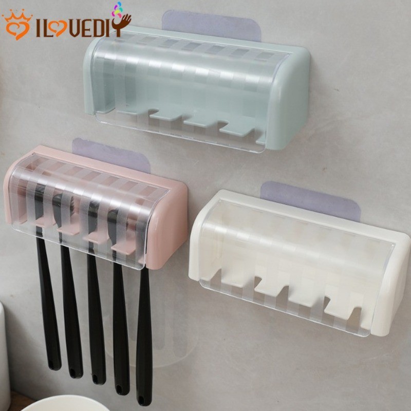 [ โดดเด่น ] ที่ใส่แปรงสีฟันพร้อมฝาปิด - อุปกรณ์ห้องน้ําในครัวเรือน - ชั้นเก็บของกันฝุ่นแบบแดมป์ - ที่เก็บแปรงสีฟันแบบติดผนัง - ชั้นวางแปรงสีฟันแบบครอบ