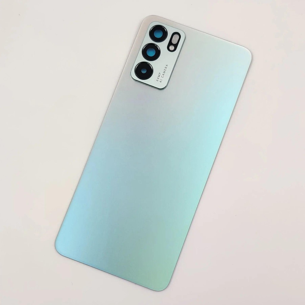 สำหรับ OPPO Reno 6 5G ฝาครอบแบตเตอรี่แข็งฝาหลังด้านหลังแผงที่อยู่อาศัยประตู + เลนส์กล้องกาวเปลี่ยนชิ้นส่วนซ่อม