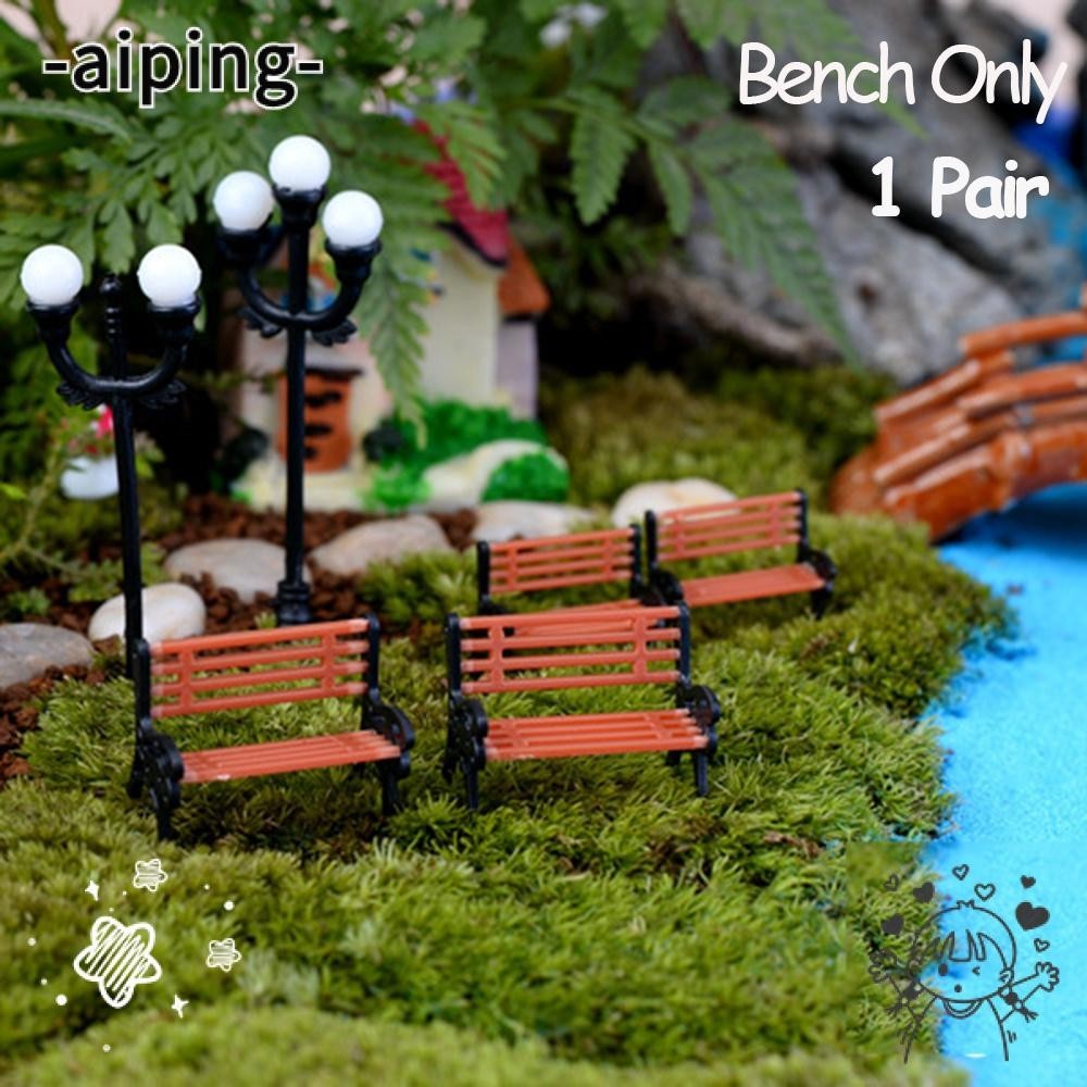 Aiping 1 คู ่ Miniature Bench DIY Succulents บอนไซตุ ๊ กตาบ ้ านสตูล