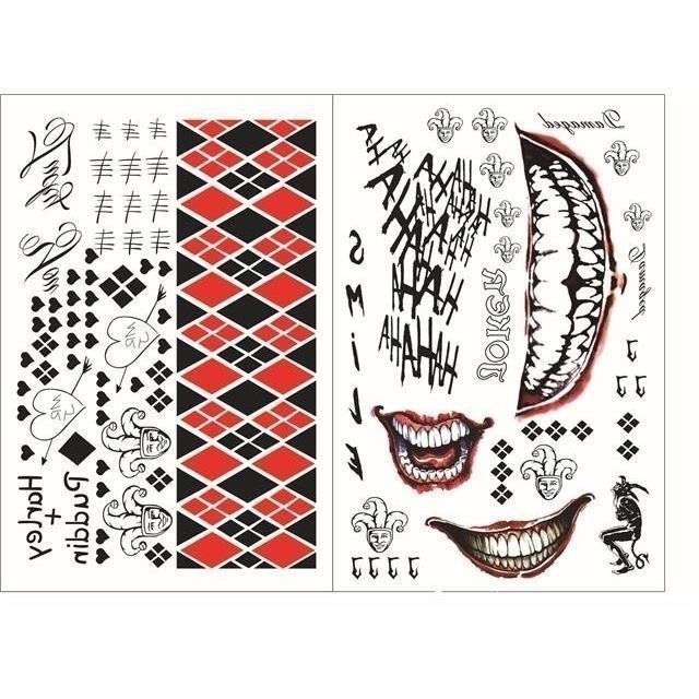 ขายหมดทันทีฮาโลวีน X Suicide Squad Tattoo สติกเกอร์ Harley Quinn Joker Tattoo สติกเกอร์